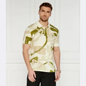 GUESS Polo SLUB AOP | Regular Fit | z dodatkiem lnu