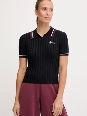Guess polo z dodatkiem wełny SABINA damski kolor granatowy V5BP04 Z1152
