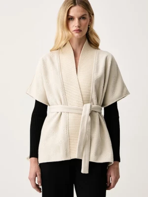 Guess poncho damskie beżowy
