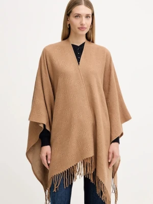 Guess poncho kolor brązowy AW5421 POL03