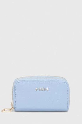 Guess portfel damski kolor niebieski