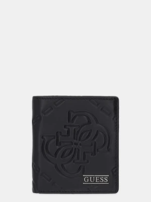 Guess portfel skórzany BOSTON męski kolor czarny SMBOMG LEA18