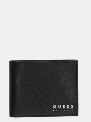 Guess portfel skórzany MADRID męski kolor czarny SMMATL LEA20