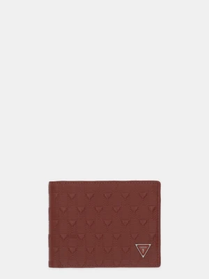 Guess portfel skórzany MADRID męski kolor czerwony SMMADL LEA20