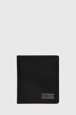 Guess portfel skórzany NEW BOSTON męski kolor czarny SMNEBR LEA22