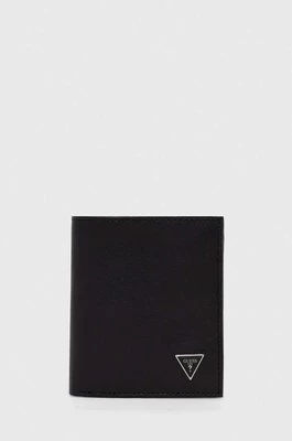 Guess portfel skórzany męski kolor czarny