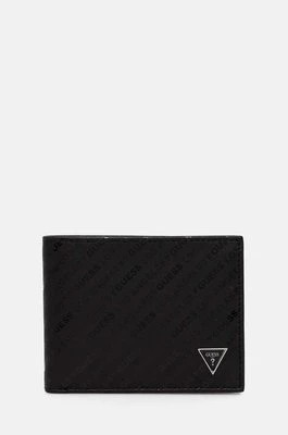 Guess portfel skórzany męski kolor czarny SMVESA LEA84