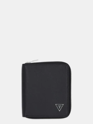 Guess portfel skórzany MILANO męski kolor czarny SMMASL LEA02