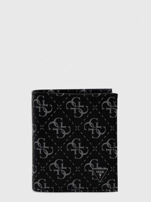 Guess portfel skórzany VEZZOLA męski kolor czarny SMVELE LEA22