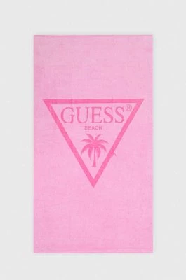 Guess ręcznik bawełniany kolor różowy E4GZ03 SG00L