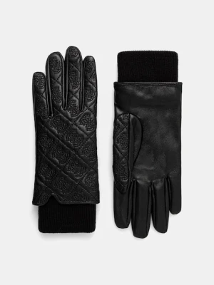 Guess rękawiczki CALISTA damskie kolor czarny AW5402 POL02