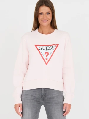 GUESS Różowa damska bluza Original Fleece, Rozmiar S