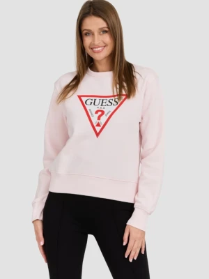 Zdjęcie produktu GUESS Różowa damska bluza z dużym logo Original Fleece, Rozmiar M
