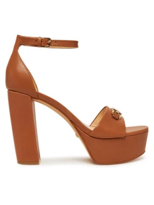 Guess Sandały FLJSET LEA03 Brązowy