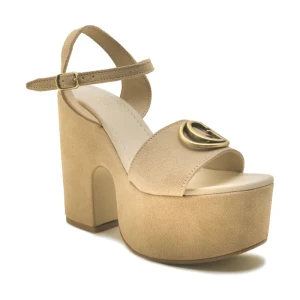 Guess Sandały na słupku CLODY | zamsz