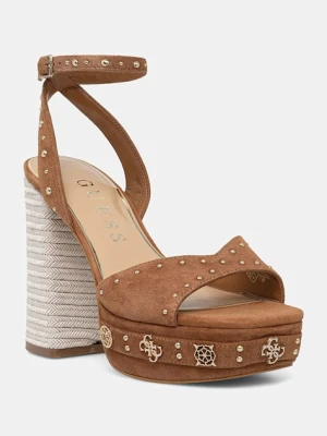 Guess sandały na słupku zamszowe VALICE2