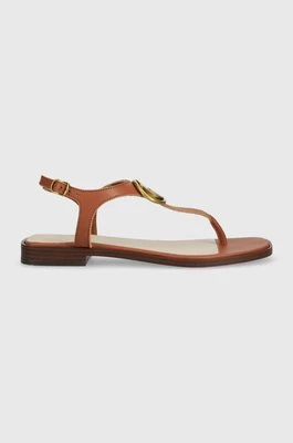 Guess sandały skórzane MIRY damskie kolor brązowy FL6MRY LEA21