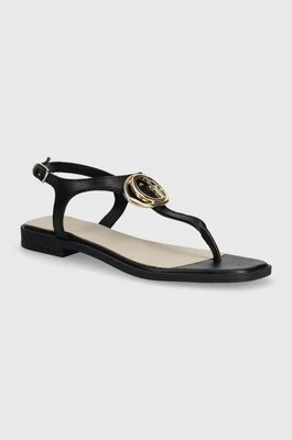 Guess sandały skórzane MIRY damskie kolor czarny FLJMIR LEA03