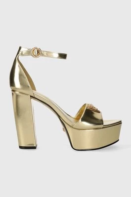 Guess sandały skórzane SETON kolor złoty FLPSET LEM03