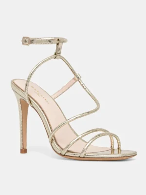 Guess sandały skórzane STRAPPY HEELS kolor złoty 5GGZ34 7325A