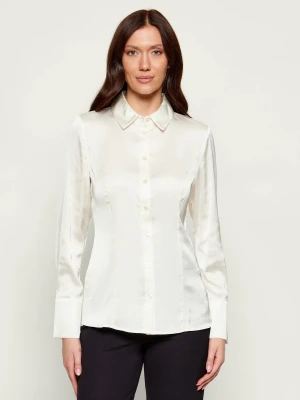 GUESS Satynowa koszula FERNANDA | Slim Fit ecru