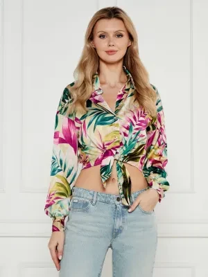 GUESS Satynowa Koszula JUN | Cropped Fit