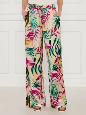 GUESS Satynowe spodnie INES | flare fit