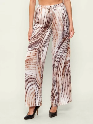 GUESS Satynowe spodnie INES | flare fit
