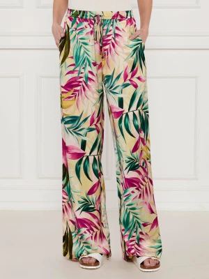 GUESS Satynowe spodnie INES | flare fit