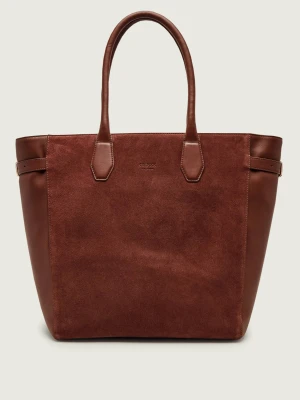 Guess Shopperka ANITHA | zamsz brązowy