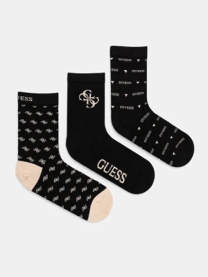 Guess skarpetki 3-pack damskie kolor czarny O4BG03.KCJ20