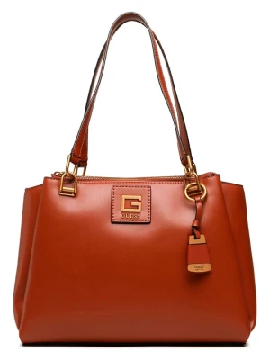 Guess Skórzana torebka w kolorze brązowym - 39 x 26 x 12 cm rozmiar: onesize