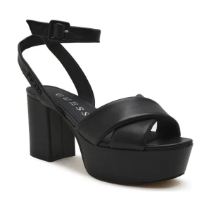 Guess Skórzane sandały na słupku