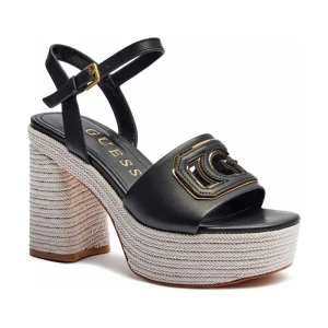 Guess Skórzane sandały na słupku GALS