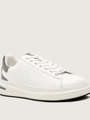 Guess Skórzane sneakersy ELBA biały