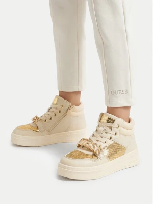 Guess Sneakersy CEOWB-AVO-357-05 Écru Kremowy