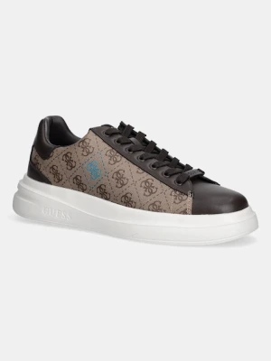 Guess sneakersy ELBA męskie kolor brązowy FMFLBA FAB12