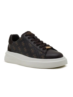Guess Sneakersy ELBA | z dodatkiem skóry brązowy