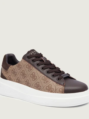 Guess Sneakersy ELBA | z dodatkiem skóry brązowy