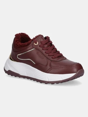 Guess sneakersy FARREA damskie kolor bordowy FLFRRE ELE12
