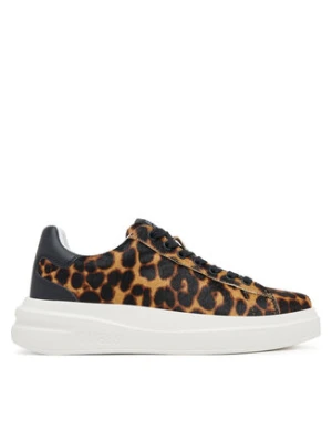 Guess Sneakersy FLTEL8 LEA12 Brązowy