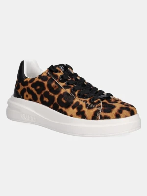 Guess sneakersy skórzane ELBINA8 damskie kolor brązowy FLTEL8 LEA12