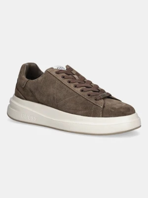 Guess sneakersy zamszowe ELBA męskie kolor brązowy FMFLBA SUE12