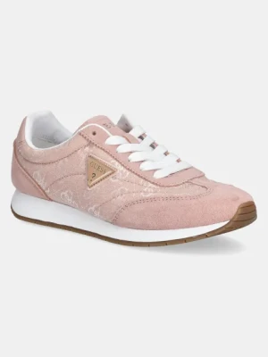 Guess sneakersy zamszowe JOGGIN damskie kolor różowy FLJJOG FAL12