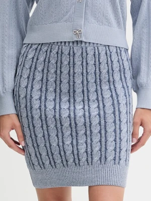 Guess spódnica bawełniana GISELLE kolor niebieski mini ołówkowa W5YD68 Z3OU0