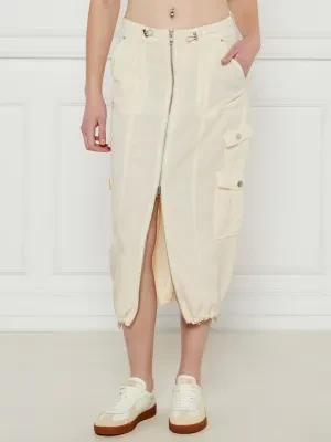 GUESS Spódnica CASEY CARGO | z dodatkiem lnu