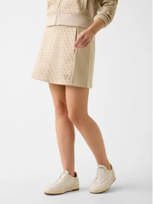 Guess Spódnica dresowa V6RD04 K2042 Beżowy Classic Fit