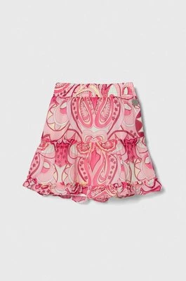 Guess spódnica dziecięca kolor fioletowy mini rozkloszowana