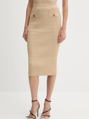 Guess spódnica EVANGELINE kolor beżowy midi ołówkowa W5YD66 Z0130