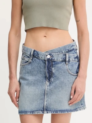 Guess spódnica jeansowa GAIA kolor granatowy mini prosta W5YD1C D5QKB